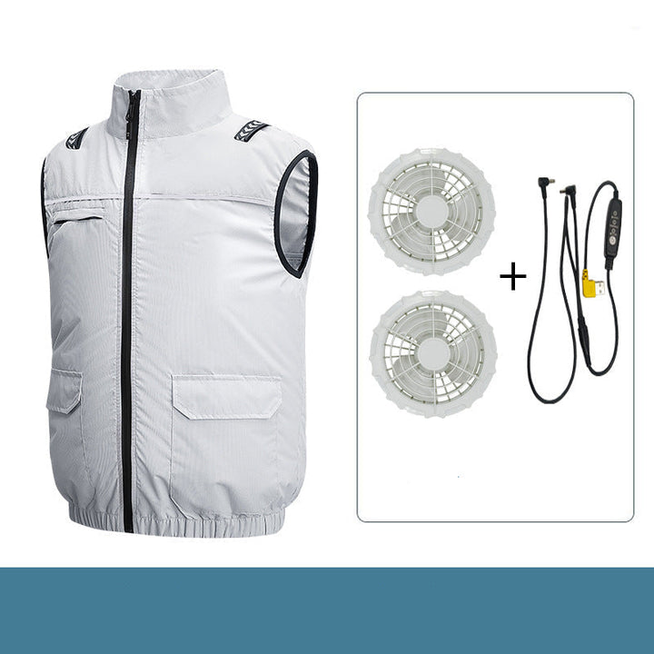 Unisex nan lightweight cooling work vest with integrated fans and external battery Mune Fashion