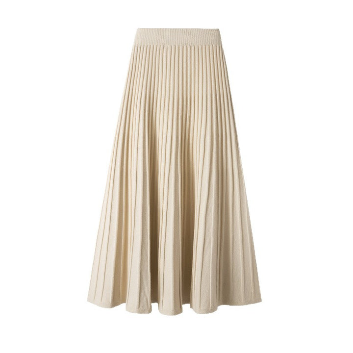 Ladies Pleated Maxi Skirt made of soft knit Mune Fashion 1787632206