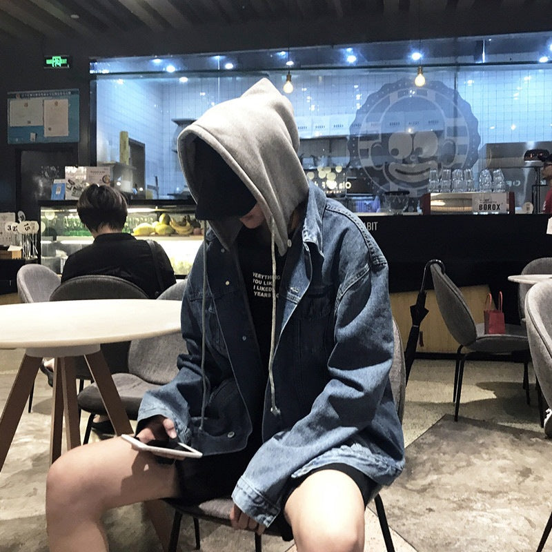 Men's denim jacket with integrated hood Mune Fashion