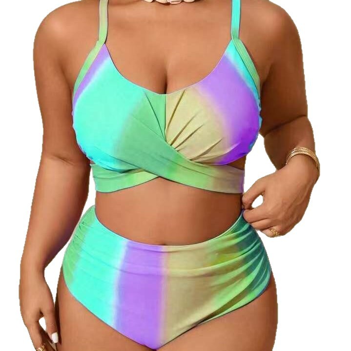 Women's High-Waisted Bikini Set with Playful Wrap Detail Mune Fashion