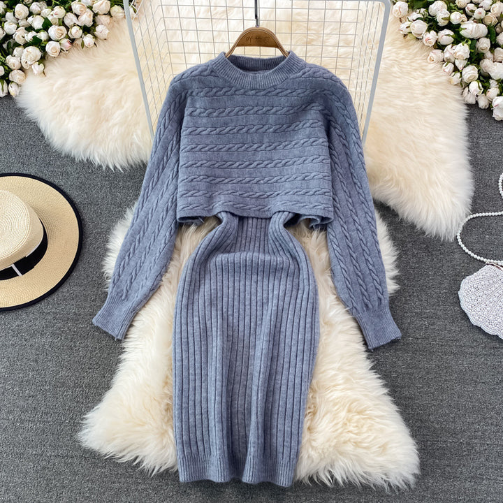 Women's Knit Set with Ribbed Structure Mune Fashion