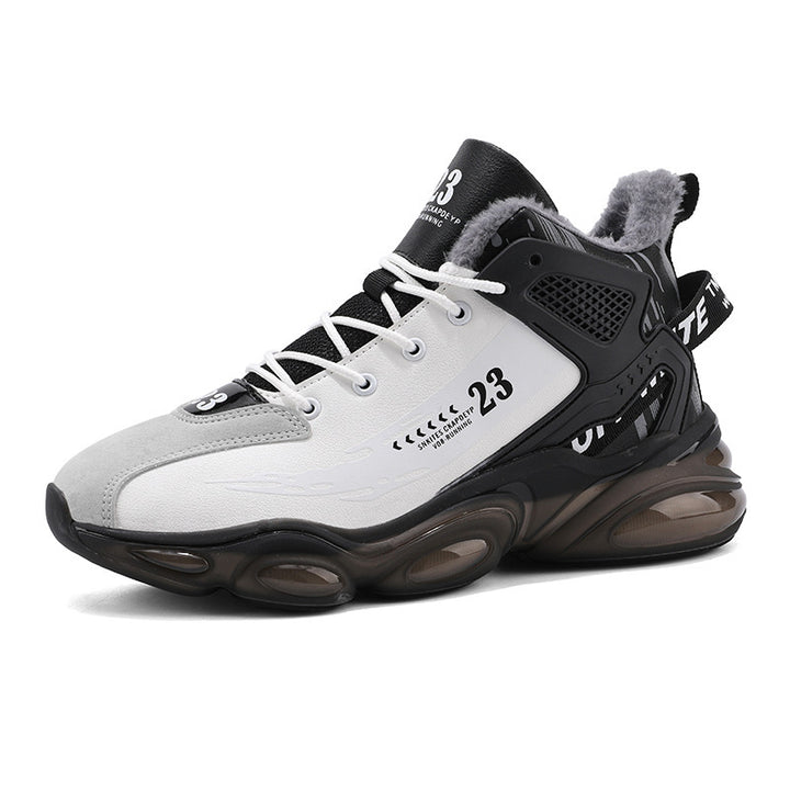 Men's Padded Chunky Sneakers with Visible Air Cushion Midsole and Teddy Lining Mune Fashion