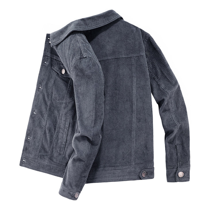 Men's Casual Cord Jacket with Practical Collar Mune Fashion