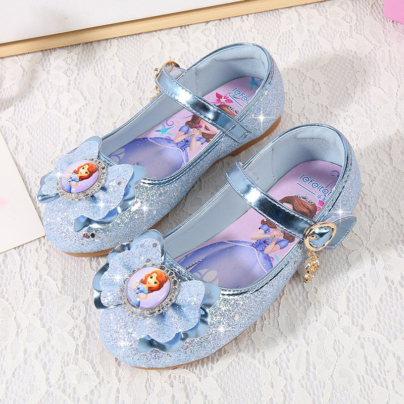 Girls' ballerinas with glitter and bow appliqué Mune Fashion