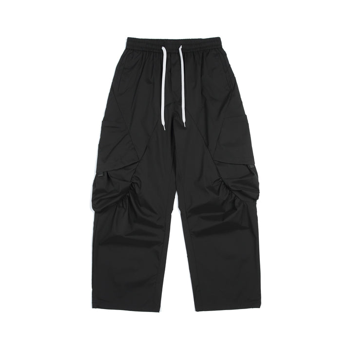 Men's Functional Cargo Pants in Tech Nylon with Elastic Waistband and Drawstring Mune Fashion