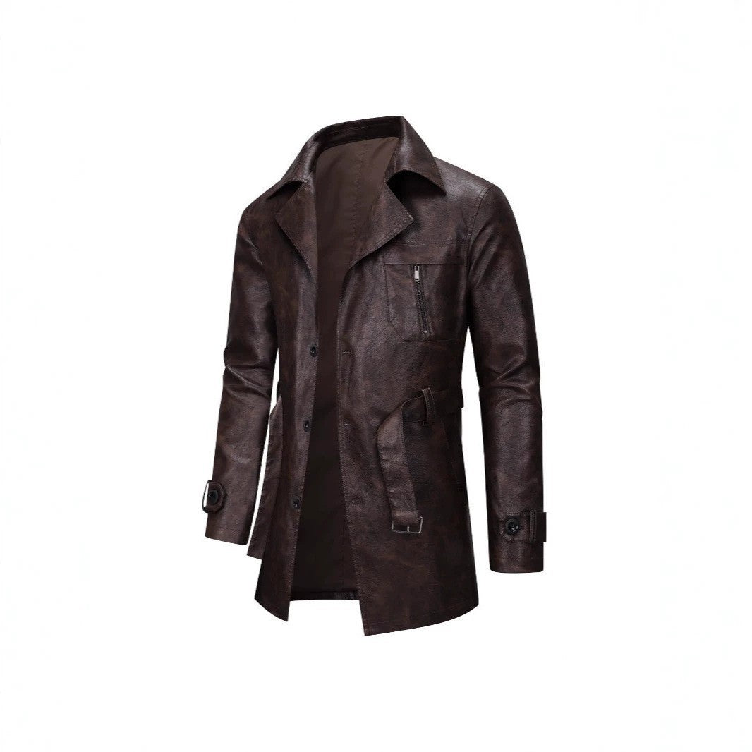 Men's Elegant Faux Leather Jacket with Practical Pockets Mune Fashion