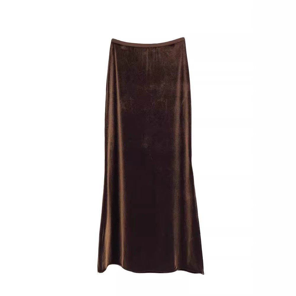 Ladies Elegant Maxi Skirt Made of Shimmering Material Mune Fashion