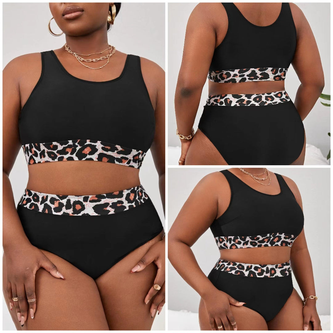 Ladies sporty high-cut bikini with leopard print Mune Fashion