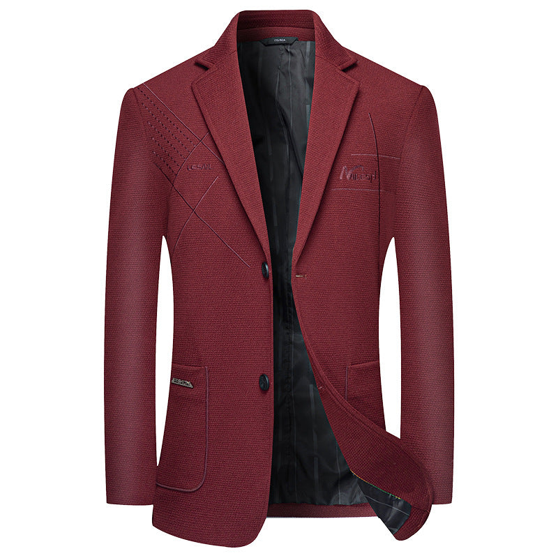 Men's elegant half-lined structured blazer with quilted thermal lining and patch pockets Mune Fashion