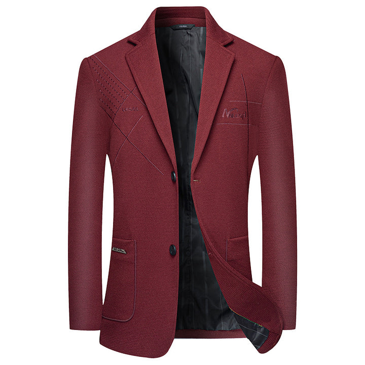 Men's elegant half-lined structured blazer with quilted thermal lining and patch pockets Mune Fashion