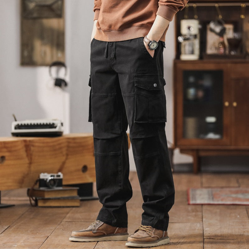 Men's Robust Relaxed-Fit Cargo Pants with Reinforced Knees and Multiple Pockets Mune Fashion
