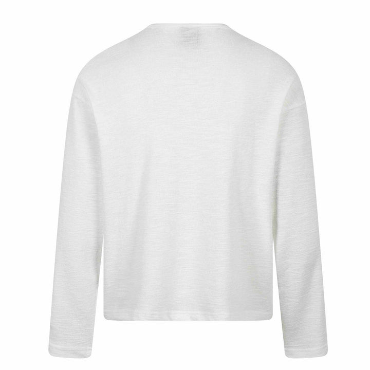 Unisex Long Sleeve Henley Shirt with Chest Pocket and Vintage Print Mune Fashion