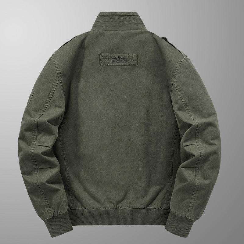 Men's Thermo-Canvas Blouson with full Teddy lining, ribbed collar, and utility patch pockets Mune Fashion