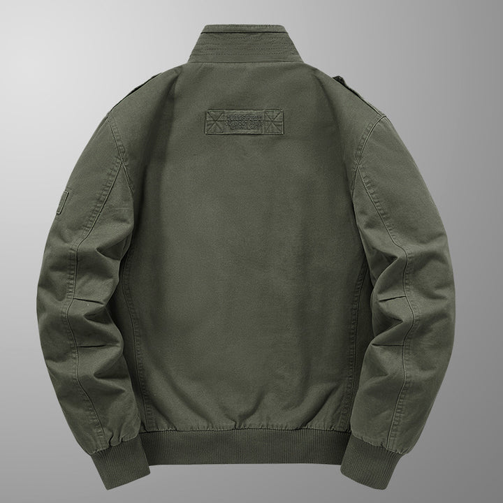 Men's Thermo-Canvas Blouson with full Teddy lining, ribbed collar, and utility patch pockets Mune Fashion