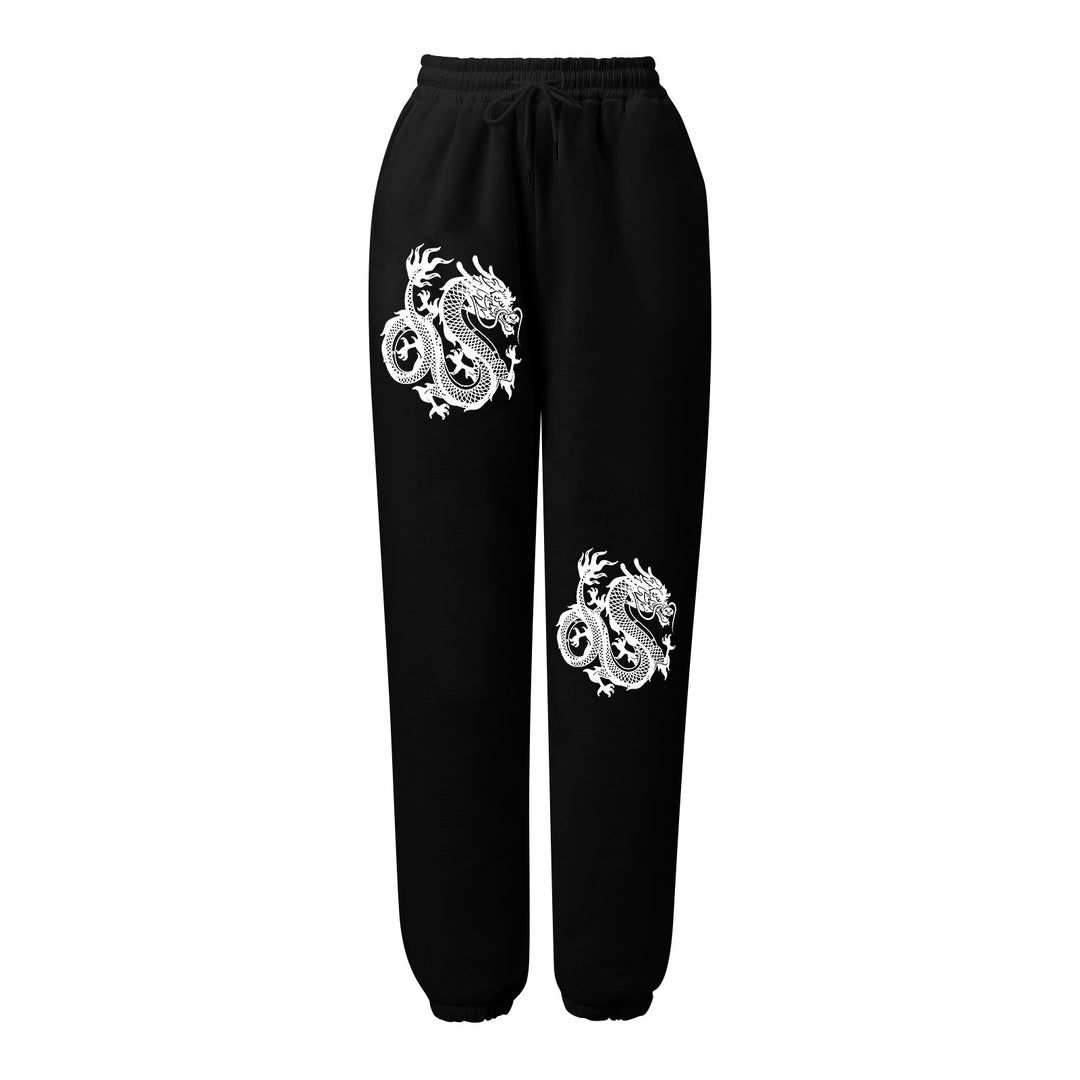 Women's high-waisted jogging pants with side statement print and elastic waistband Mune Fashion