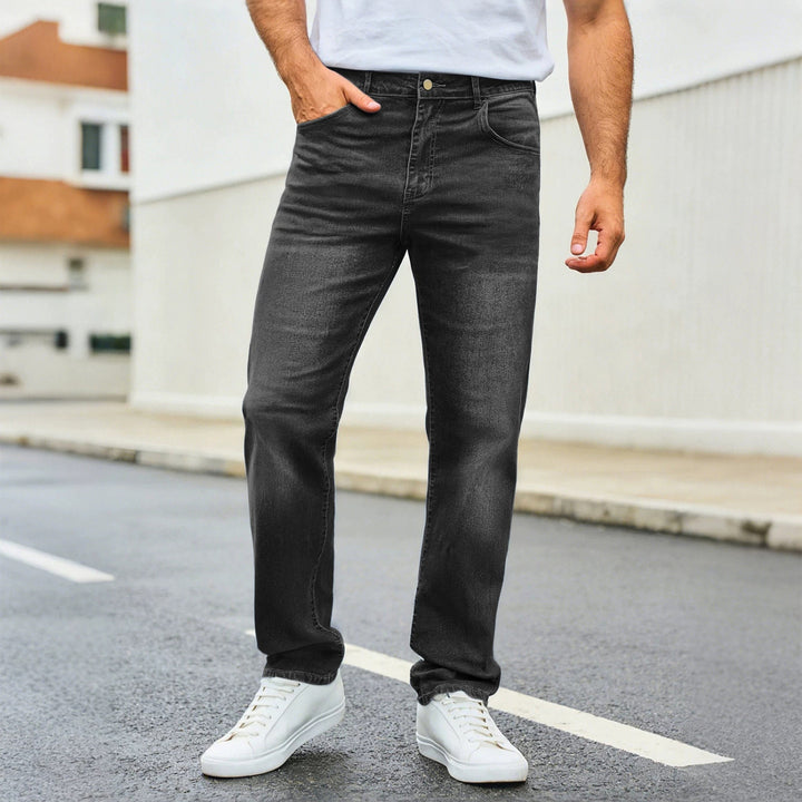 Men's casual straight-leg jeans with mid-rise and comfort stretch Mune Fashion