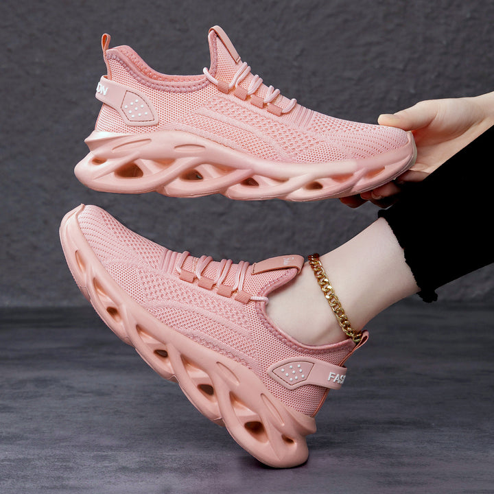 Women nan breathable knit-fit running sneakers with sculptural air channel platform sole Mune Fashion