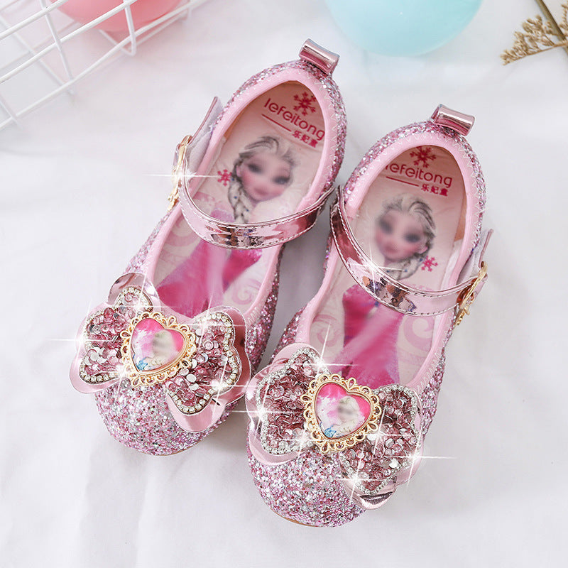 Girls Glittery Ballerina Shoes with Heart Detailing Mune Fashion