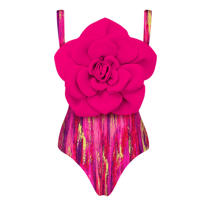 Women's swimsuit with floral volume and matching wrap skirt Mune Fashion