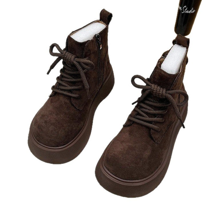 Women's fashionable and comfortable lace-up ankle boots Mune Fashion