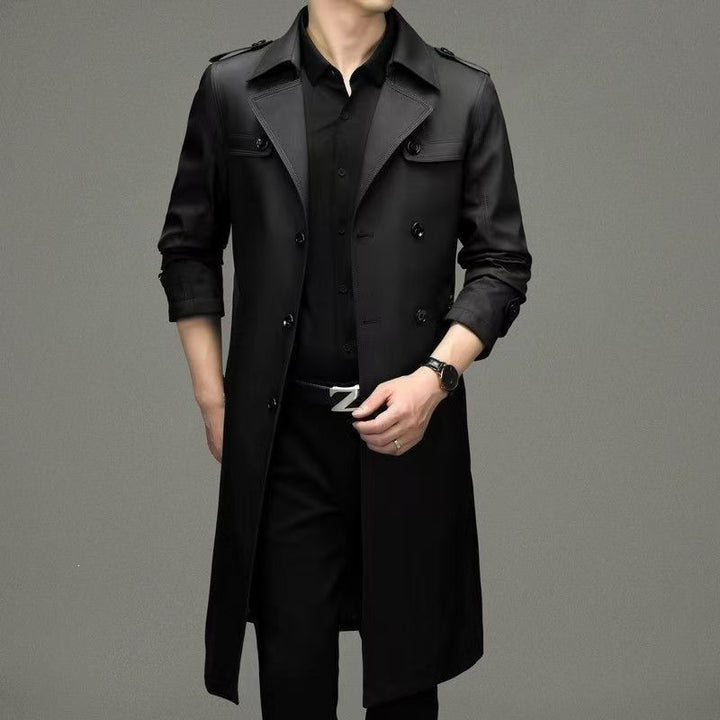 Men's double-breasted fitted trench coat with epaulettes Mune Fashion