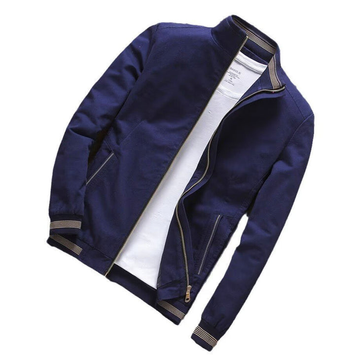 Men's transitional jacket made of cotton twill with stand-up collar and ribbed cuffs Mune Fashion