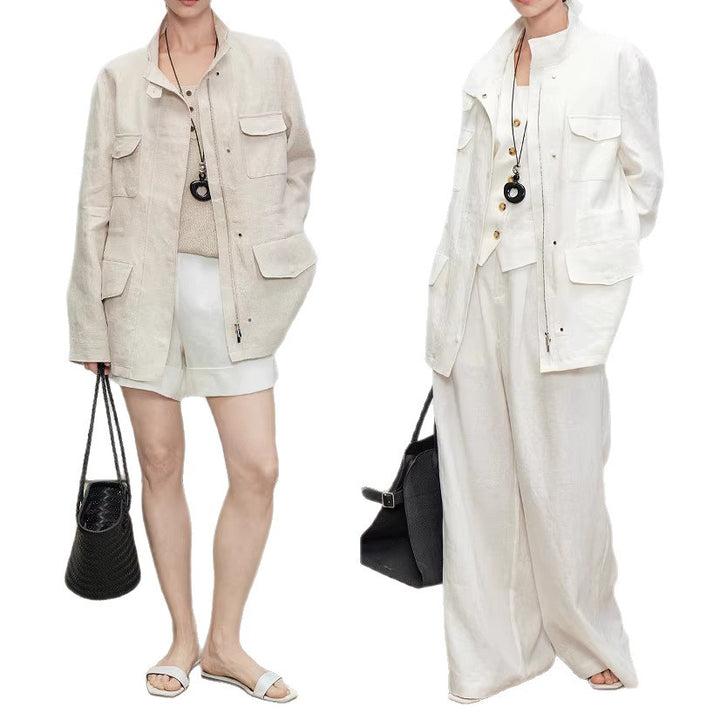 Women Light and Airy Linen Jacket Mune Fashion