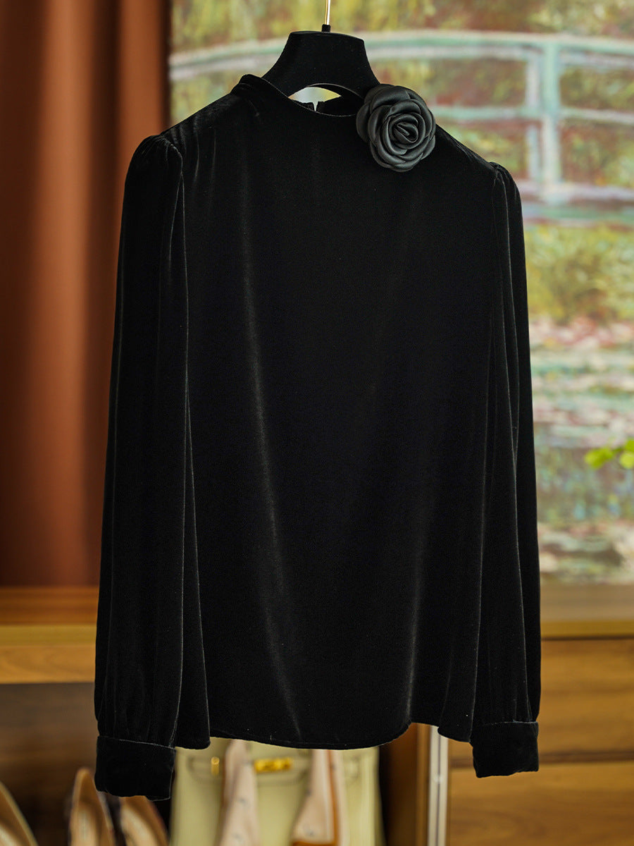Women Elegant Blouse with Ruffle Detail Mune Fashion