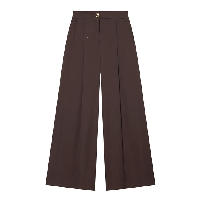 Women's Wide-Cut Palazzo Trousers with High Waist and Crease Mune Fashion