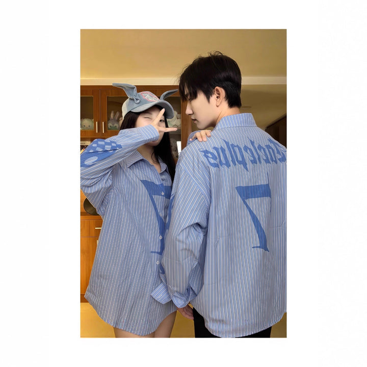 Women's Casual Long Sleeve Shirt with Modern Graphic Print Mune Fashion