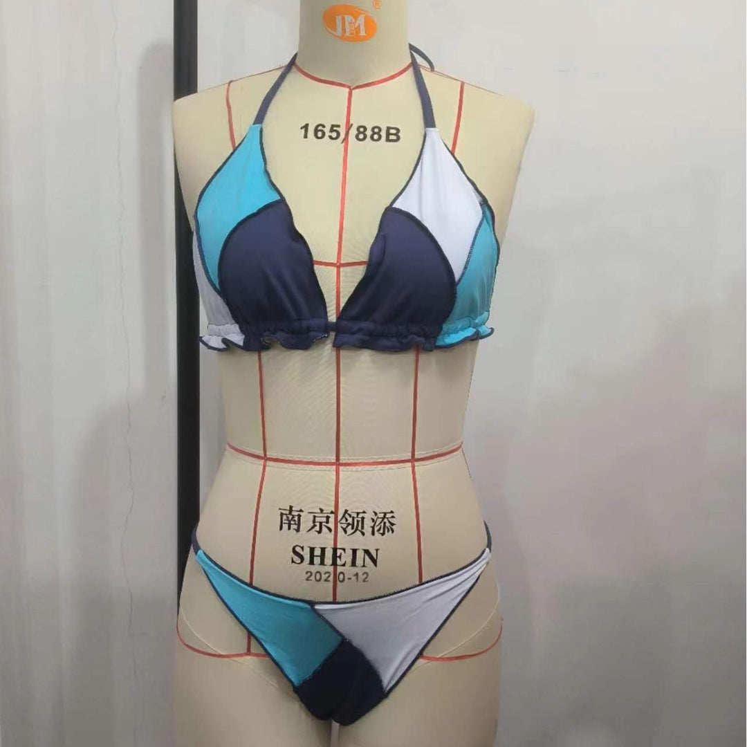 Ladies Triangle Bikini Set with Geometric Design Mune Fashion