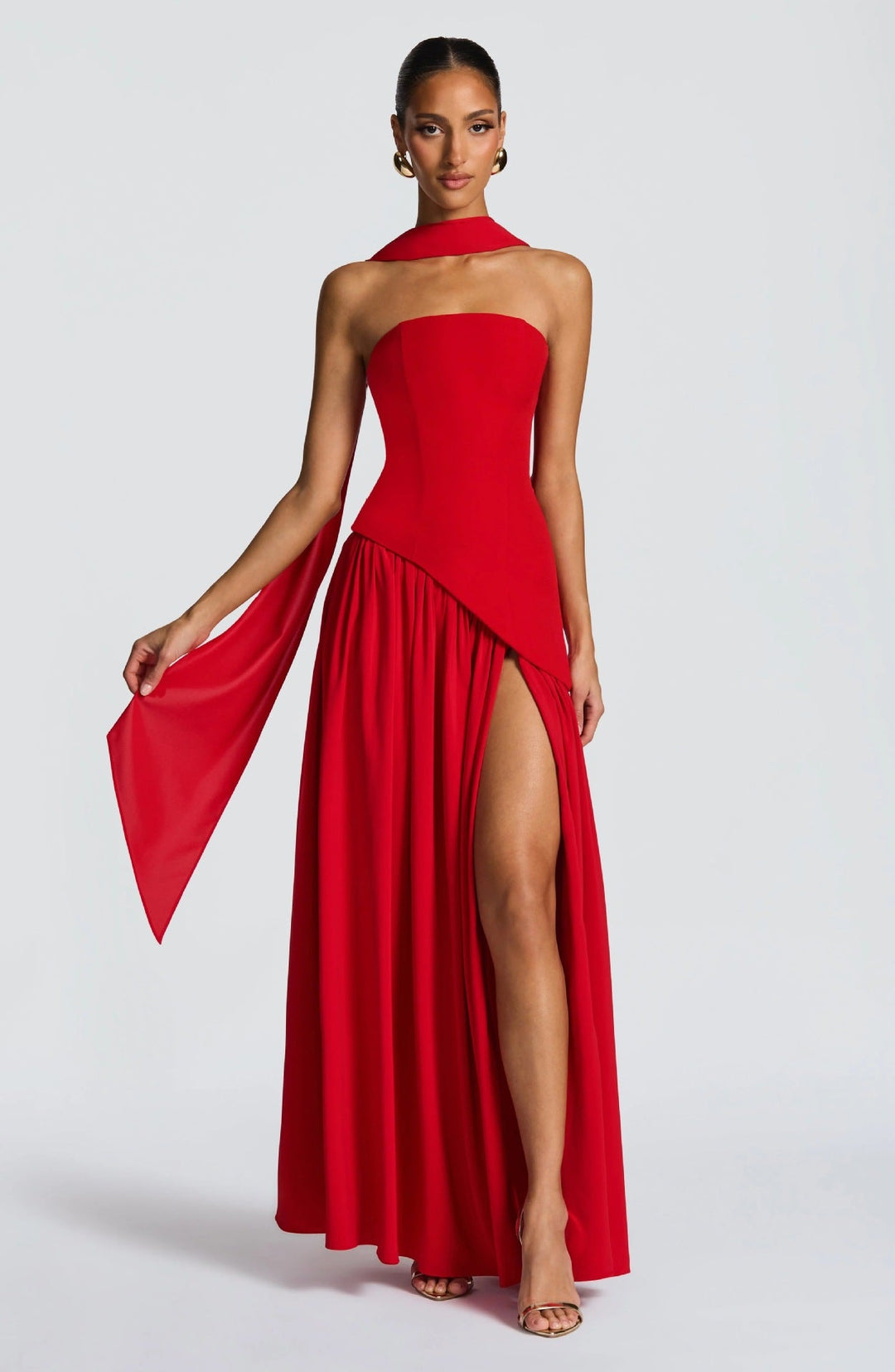 Women's maxi dress with fitted top and flared skirt Mune Fashion