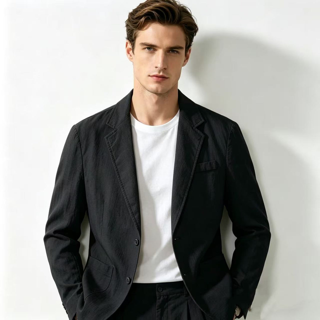 Men's light linen blazer with modern slim-fit cut Mune Fashion