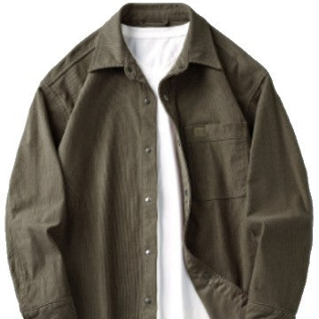 Men's cord overshirt in worker look with button placket and patch chest pocket Mune Fashion