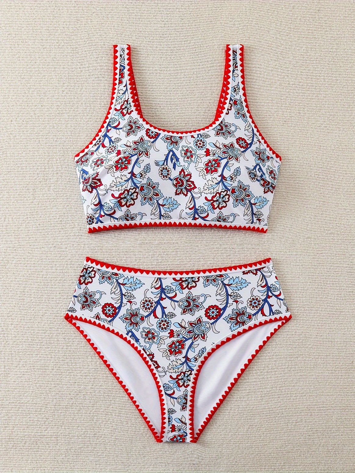 Women's High-Waisted Bikini Set with Floral Design Mune Fashion