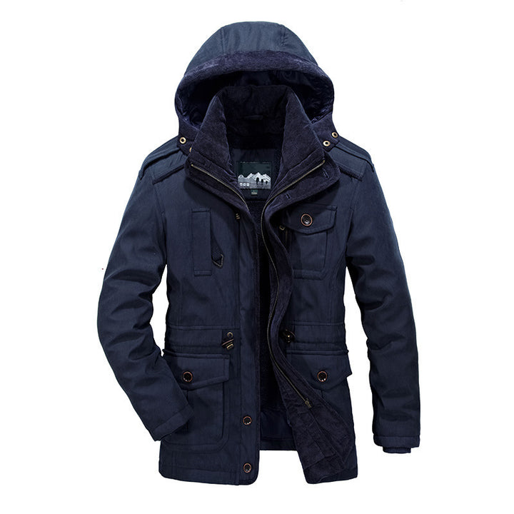 Men's Thermo-Canvas Parka with Sherpa Inner Lining, Removable Hood and Multi-Functional Pockets Mune Fashion