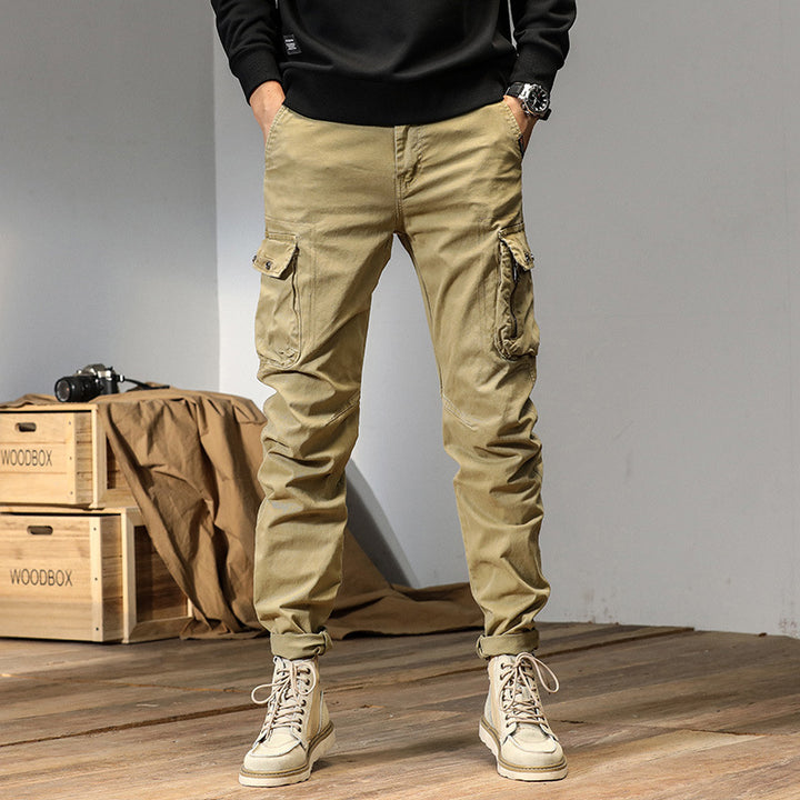 Men's tapered cargo pants with multifunctional pockets and adjustable hem Mune Fashion