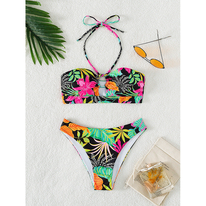 Women's bandeau bikini with fashionable cut-out design and high-cut briefs Mune Fashion
