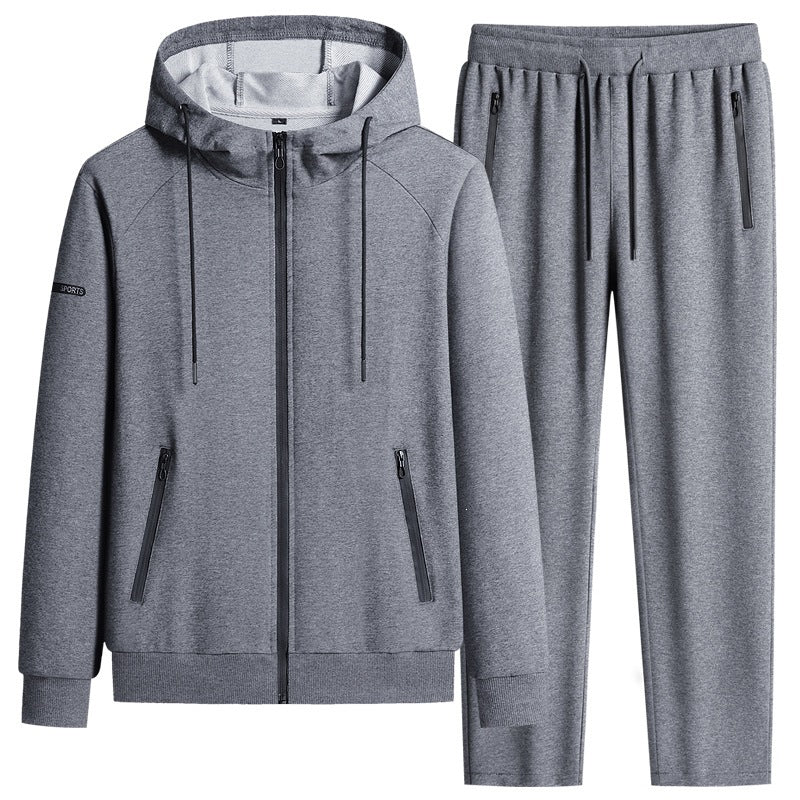 Men's Sporty Softshell Training Suit Set with Fleece-Lined Jacket and Tapered Jogging Pants Mune Fashion