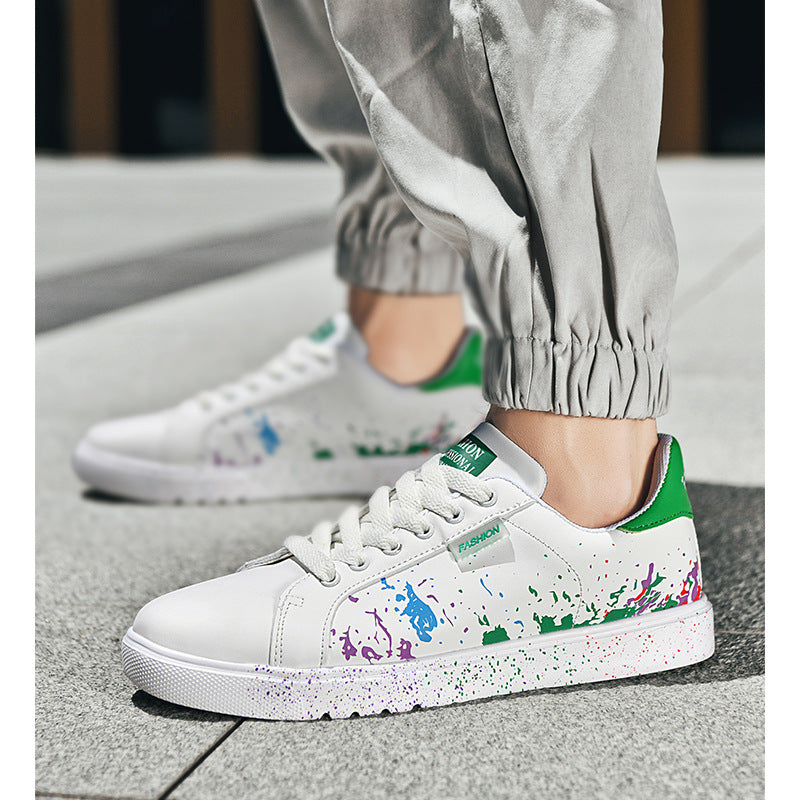Unisex leisure sneakers with splash color design and cushioned comfort insole Mune Fashion