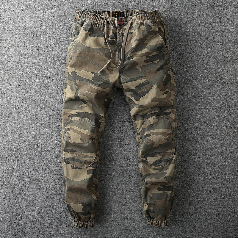 Men's Cargo Pants in Jogger Style with Elastic Waistband and Knee Reinforcement Mune Fashion