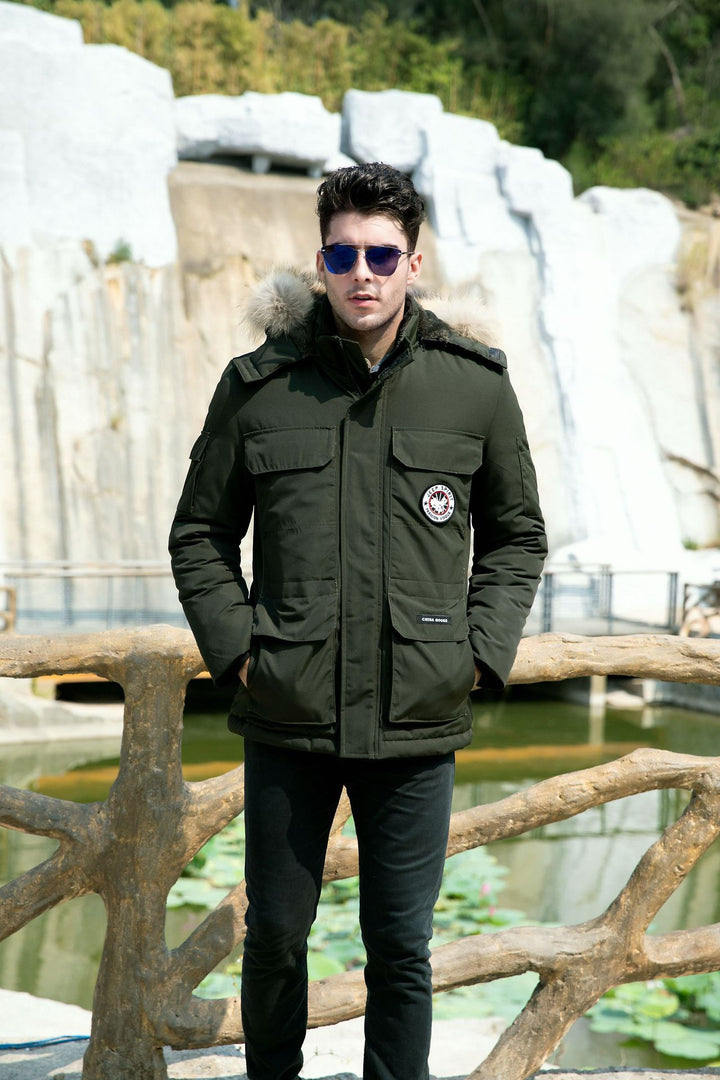 Men's insulated field parka with detachable faux fur collar and multiple pockets Mune Fashion