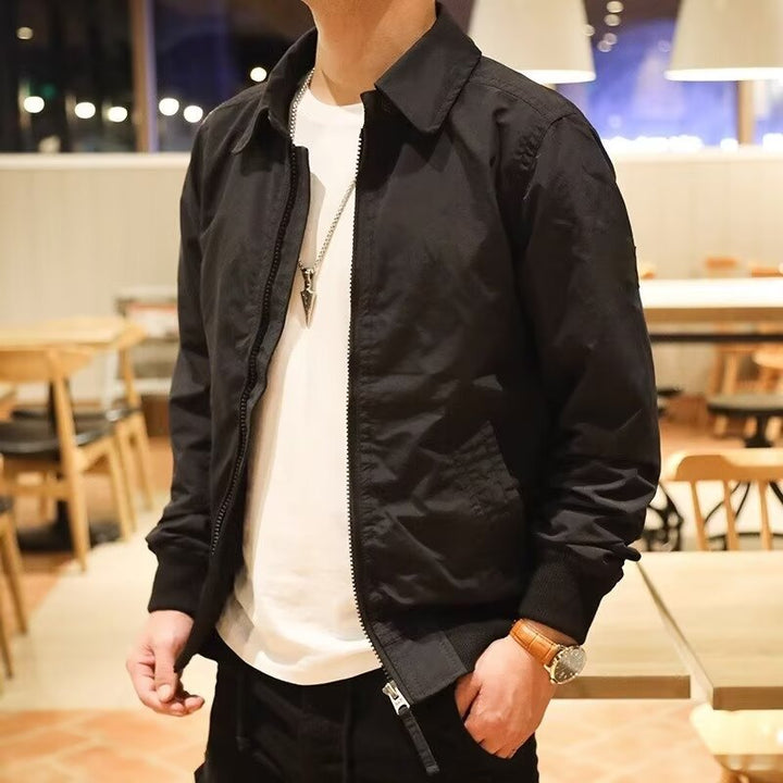 Men's Fashionable Bomber Jacket with Checked Lining Mune Fashion