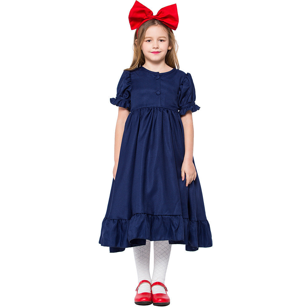 Girl Fairy Tale Witch Costume with Tulle Skirt and Ruffles Mune Fashion