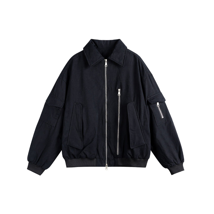 Unisex Boxy Utility Blouson Jacket with Zip Details and Functional Flap Pockets Mune Fashion
