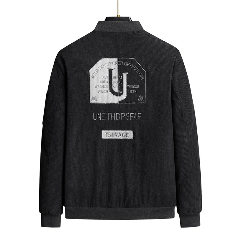 Men's Fashionable Bomber Jacket with Embroidery Mune Fashion