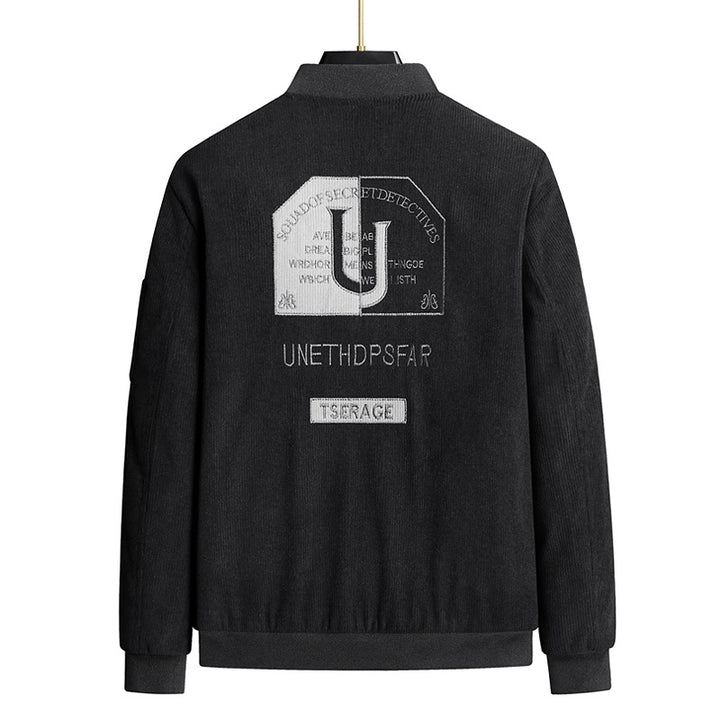 Men's Fashionable Bomber Jacket with Embroidery Mune Fashion