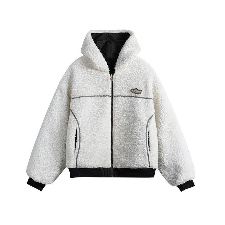 Unisex Oversize Utility Bomber with padded teddy lining and asymmetrical flap pockets Mune Fashion