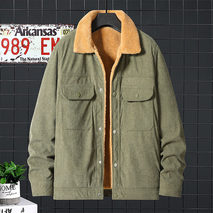 Men's cord jacket with soft fleece lining Mune Fashion