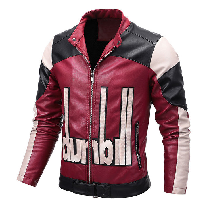 Men's biker jacket made of synthetic leather with distinctive logo application and tailored cut Mune Fashion